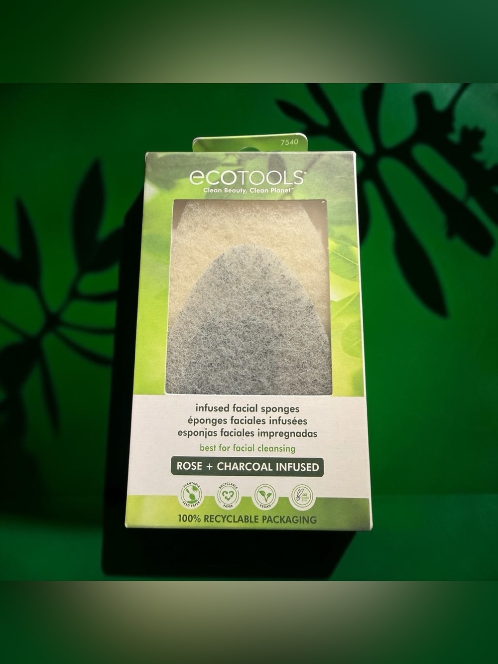 🏷️‼️5/$25🏷️‼️💚ecotools💚Rose + Charcoal Infused Facial Exfoliating Sponges/NIP